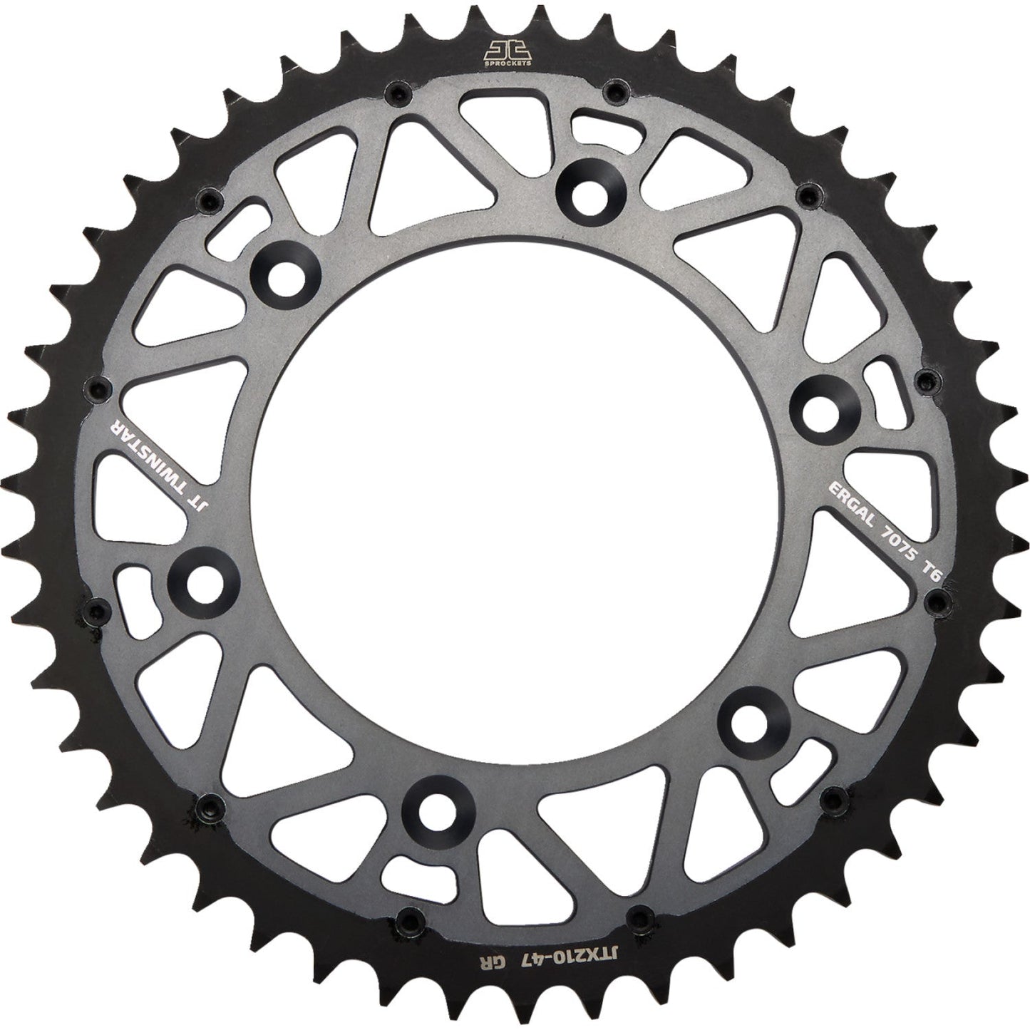 JT SPROCKETS Steel Rear Sprocket - Graphite - 47 Tooth JTX210.47GR by JT Rear Sprockets Steel Type