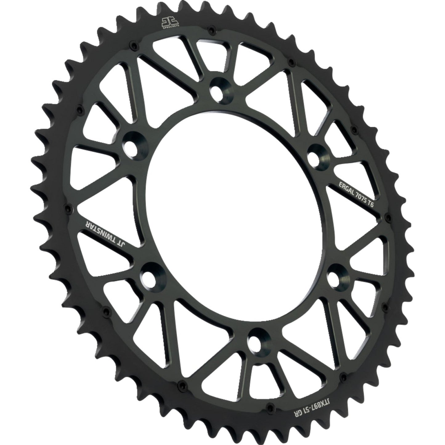 JT SPROCKETS Steel Rear Sprocket - Graphite - 51 Tooth JTX897.51GR by JT Rear Sprockets Steel Type
