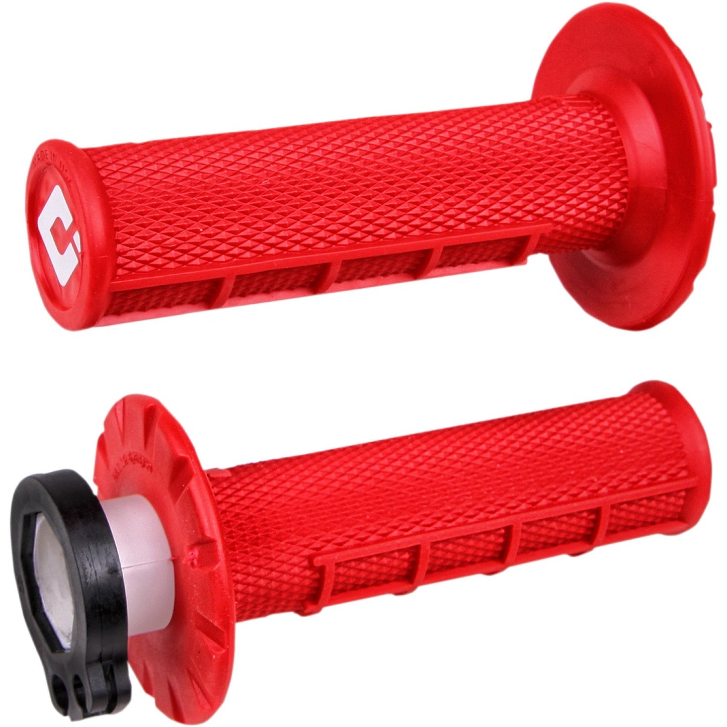 ODI MX V2 Lock-On Grips Half Waffle Red