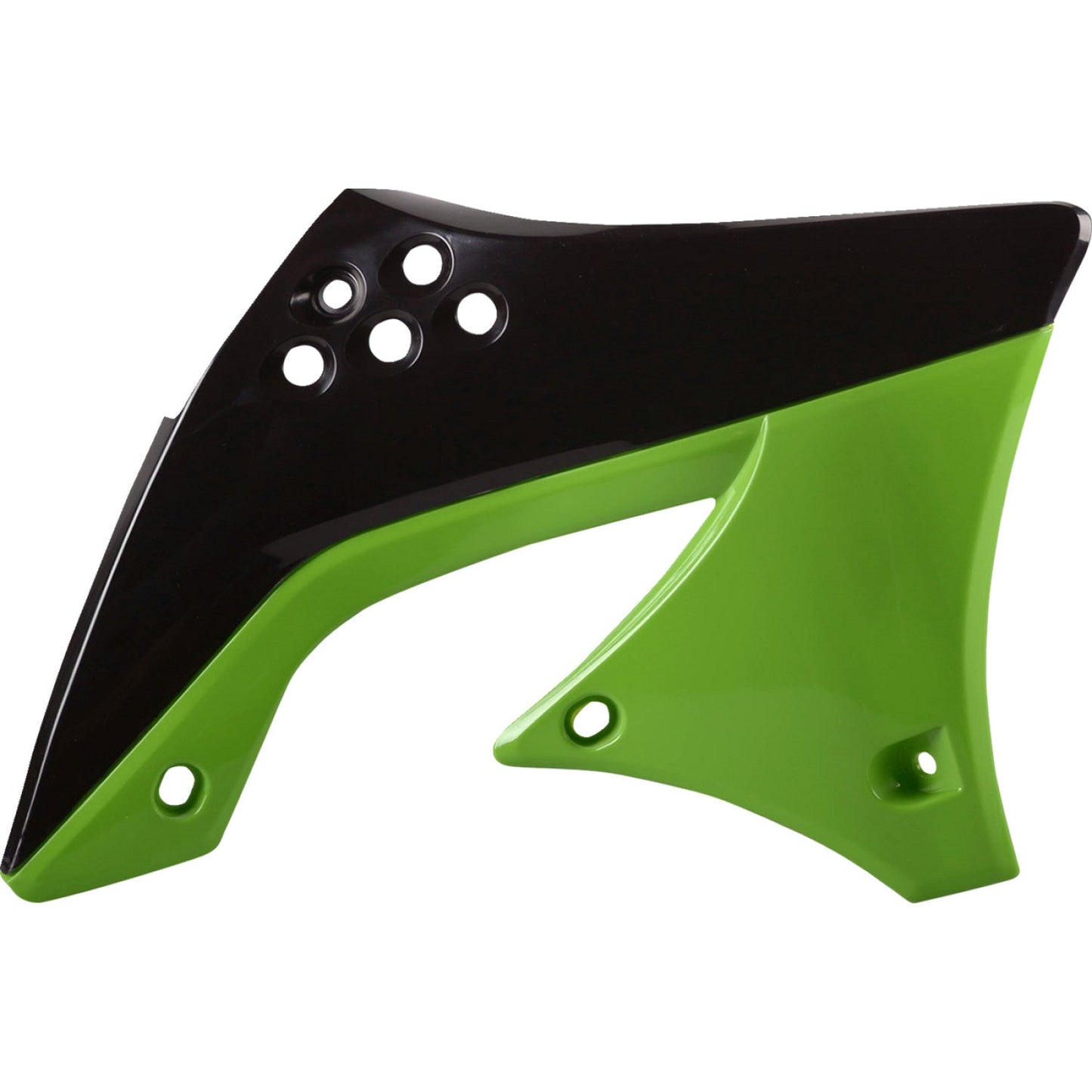 POLISPORT Radiator Cover - '09/ '11 OEM Black/Green - KX 450F 8412900004 by Polisport
