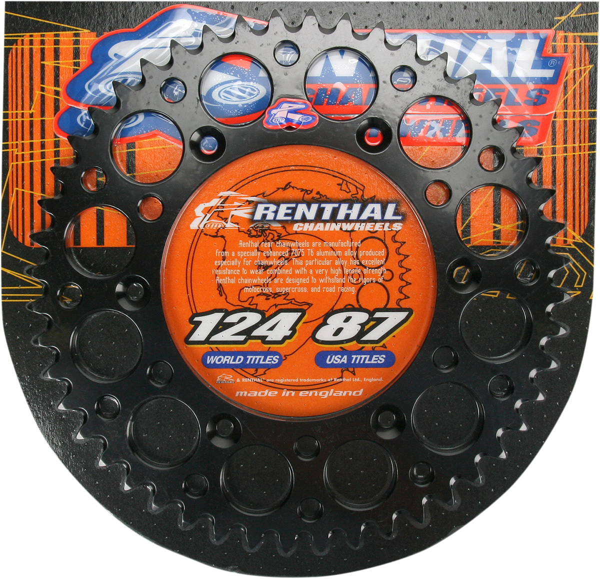 Renthal Sprocket - Black - 51 Tooth 224U-520-51GPBK