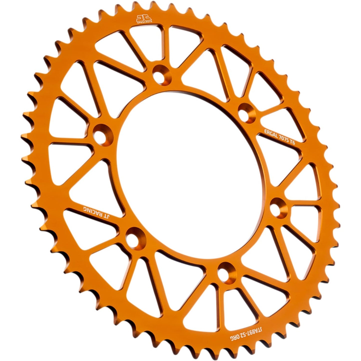 JT SPROCKETS Rear Sprocket - Orange - 52-Tooth JTA897.52ORG by JT Rear Sprockets Aluminum/Alloy