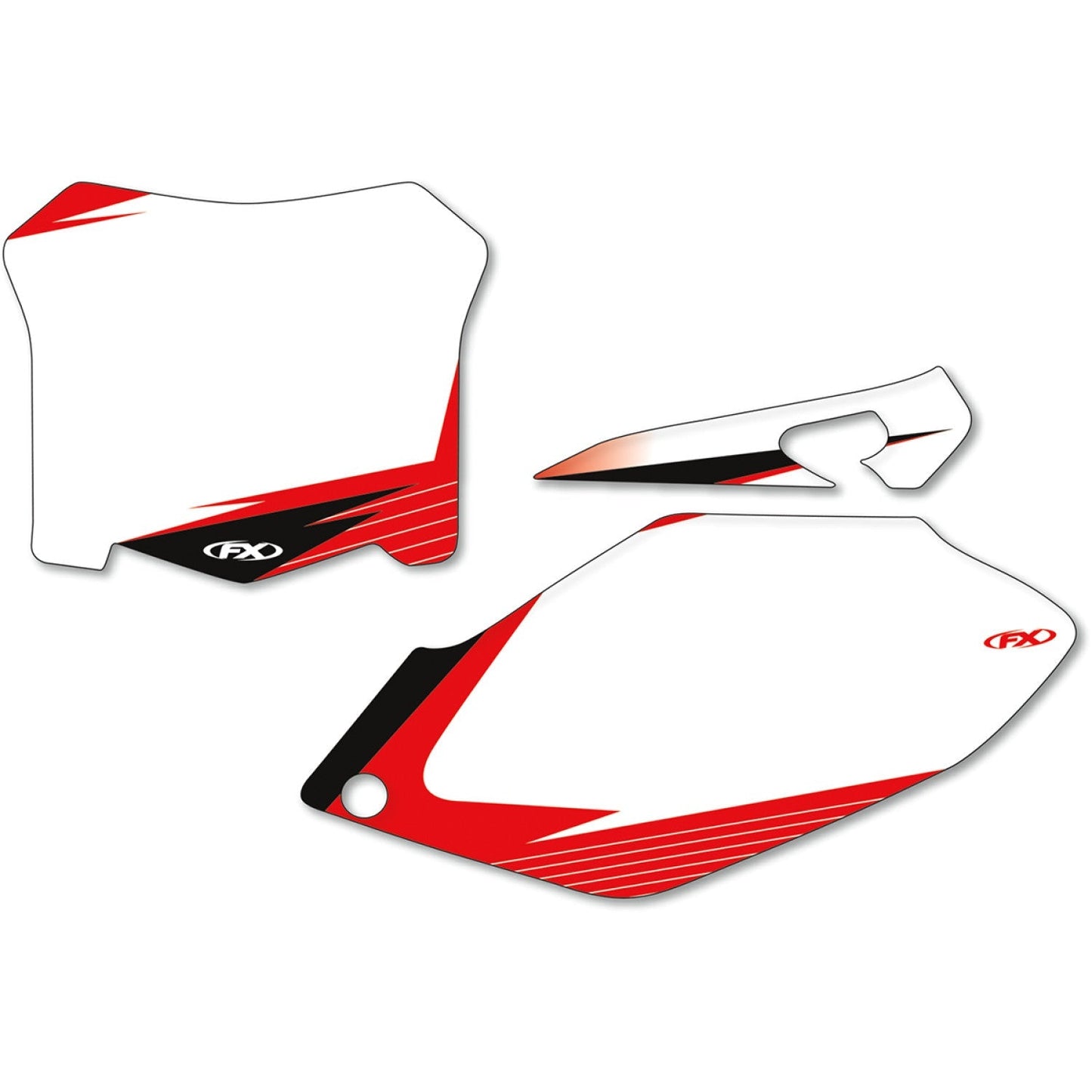 FACTORY EFFEX Graphic Number Plates - White/Red - CRF450R 12-64336