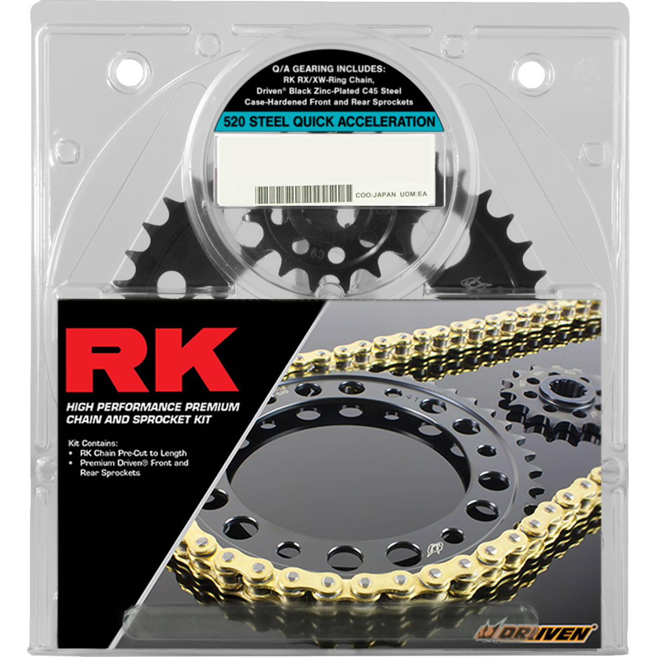 RK Chain and Sprocket Kit - Quick Acceleration - Gold - Suzuki - SV 650 '99-'13 3068-999PGX