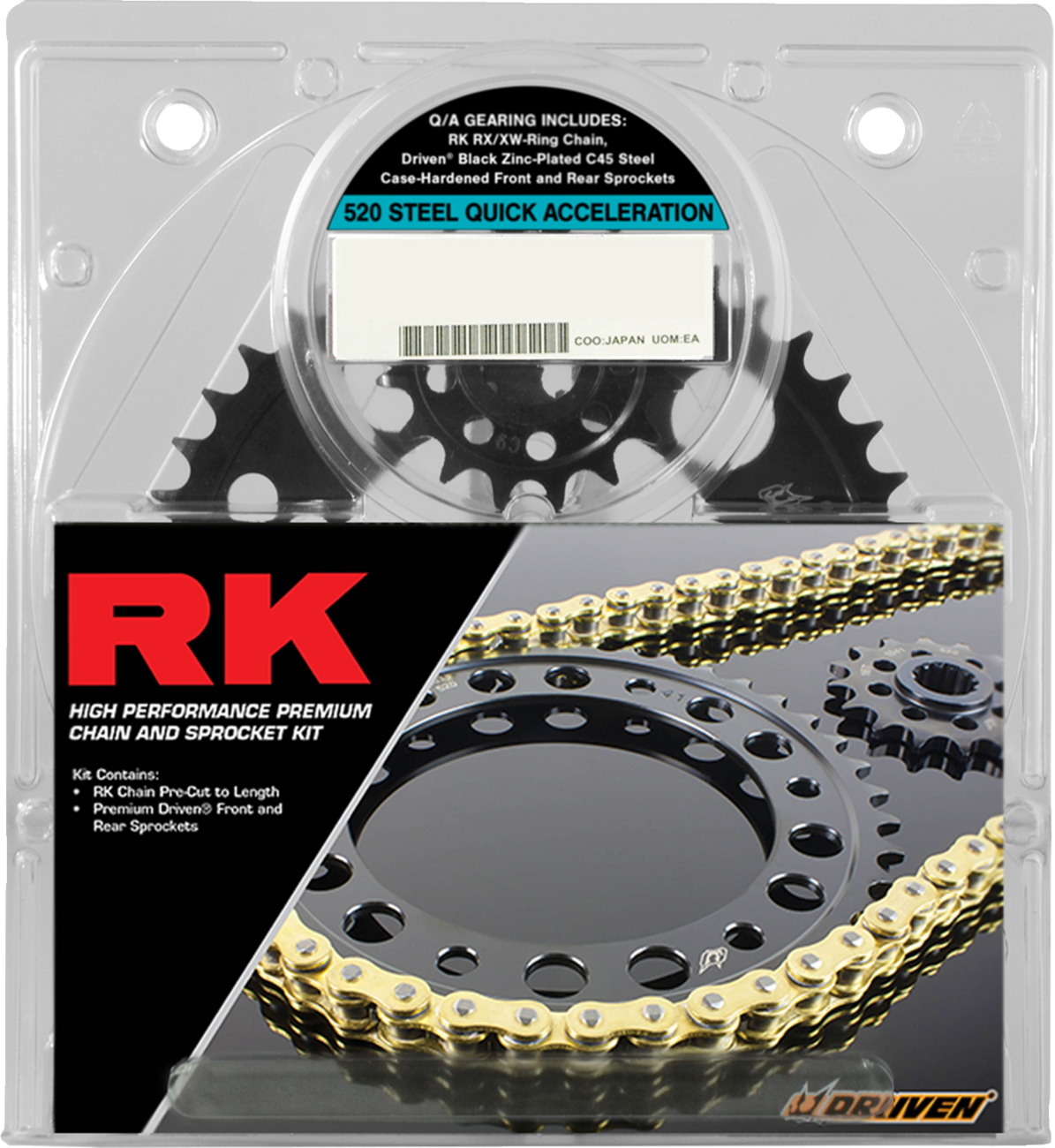 RK Chain and Sprocket Kit - Quick Acceleration - Natural - Suzuki GSX-R750 '11-'22 3076-119PX