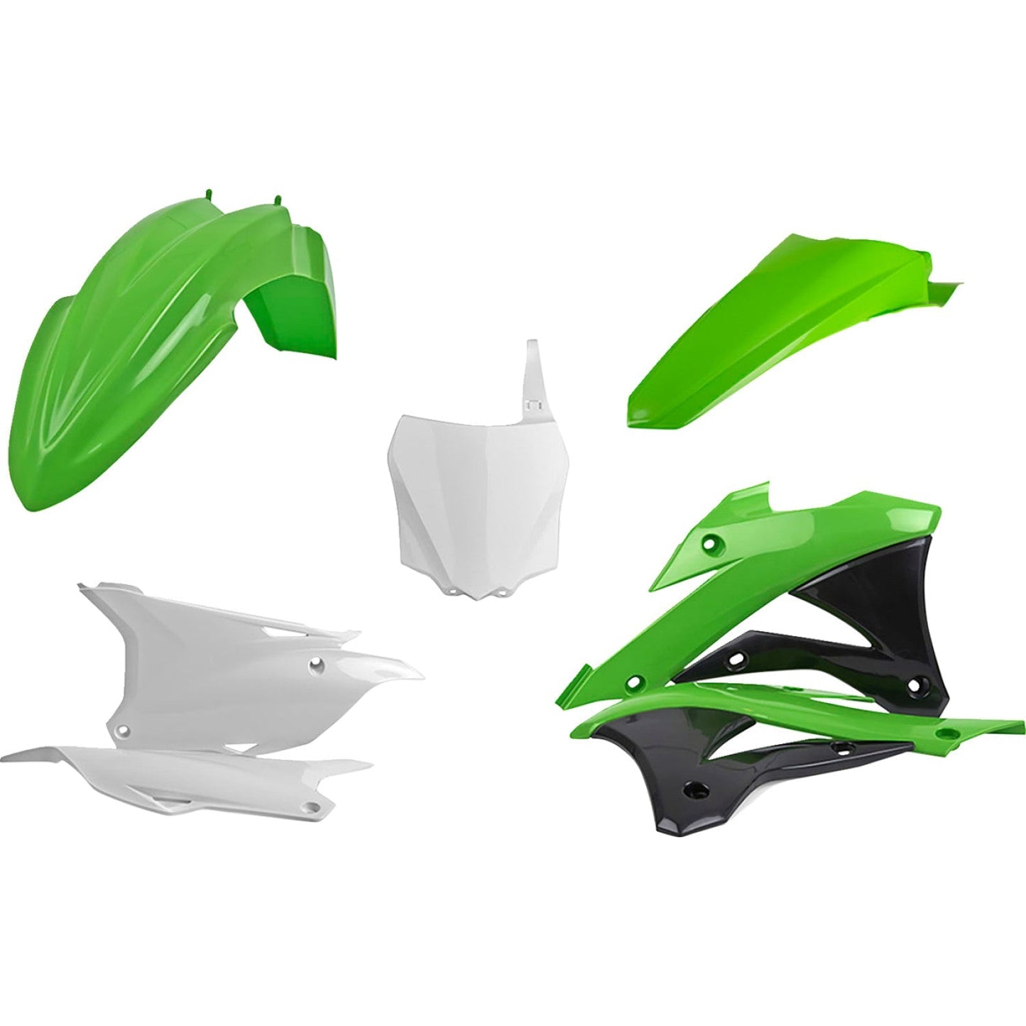 POLISPORT Body Kit - Complete - OEM Green/White/Black - KX 85 90696 by Polisport