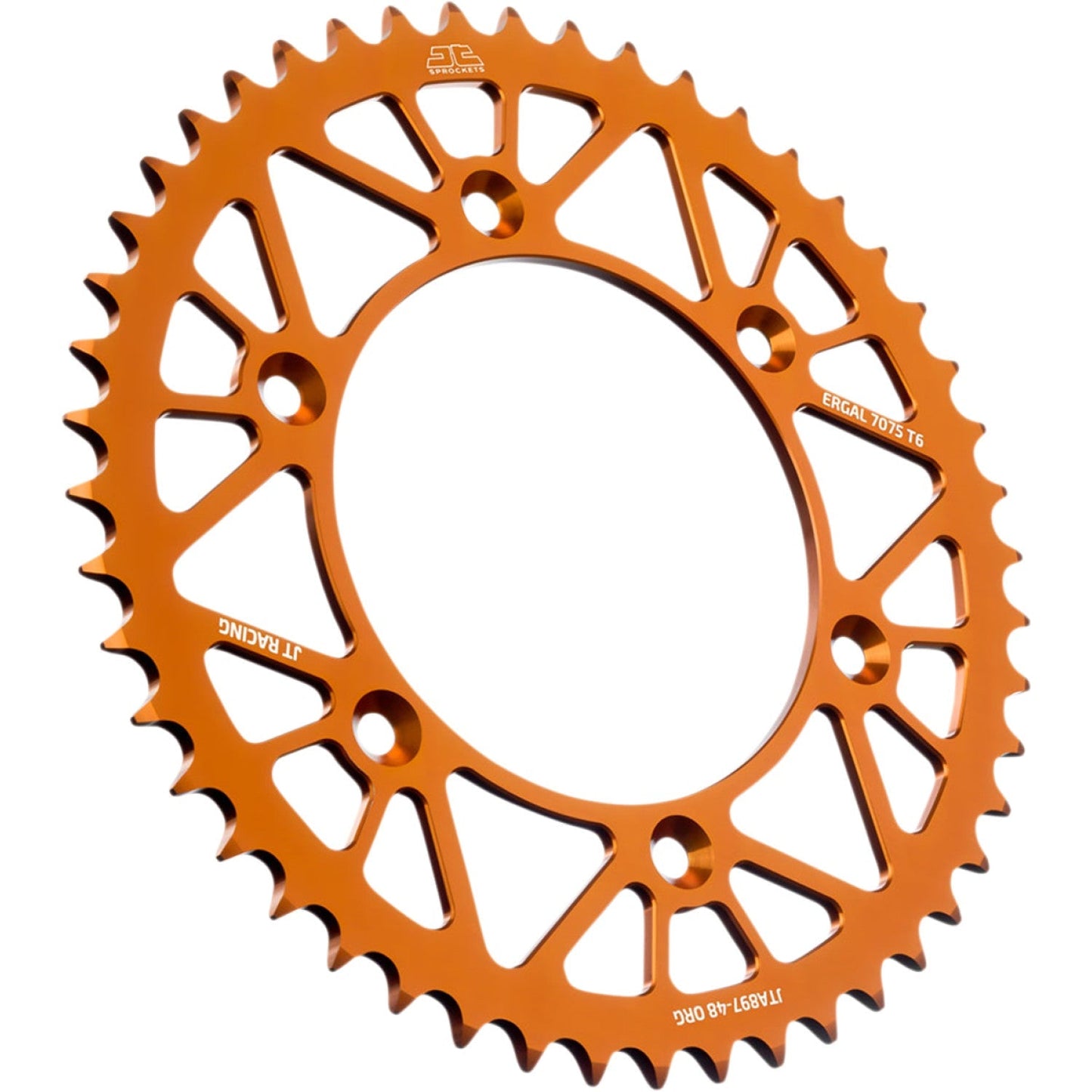 JT SPROCKETS Rear Sprocket - Orange - 48-Tooth JTA897.48ORG by JT Rear Sprockets Aluminum/Alloy
