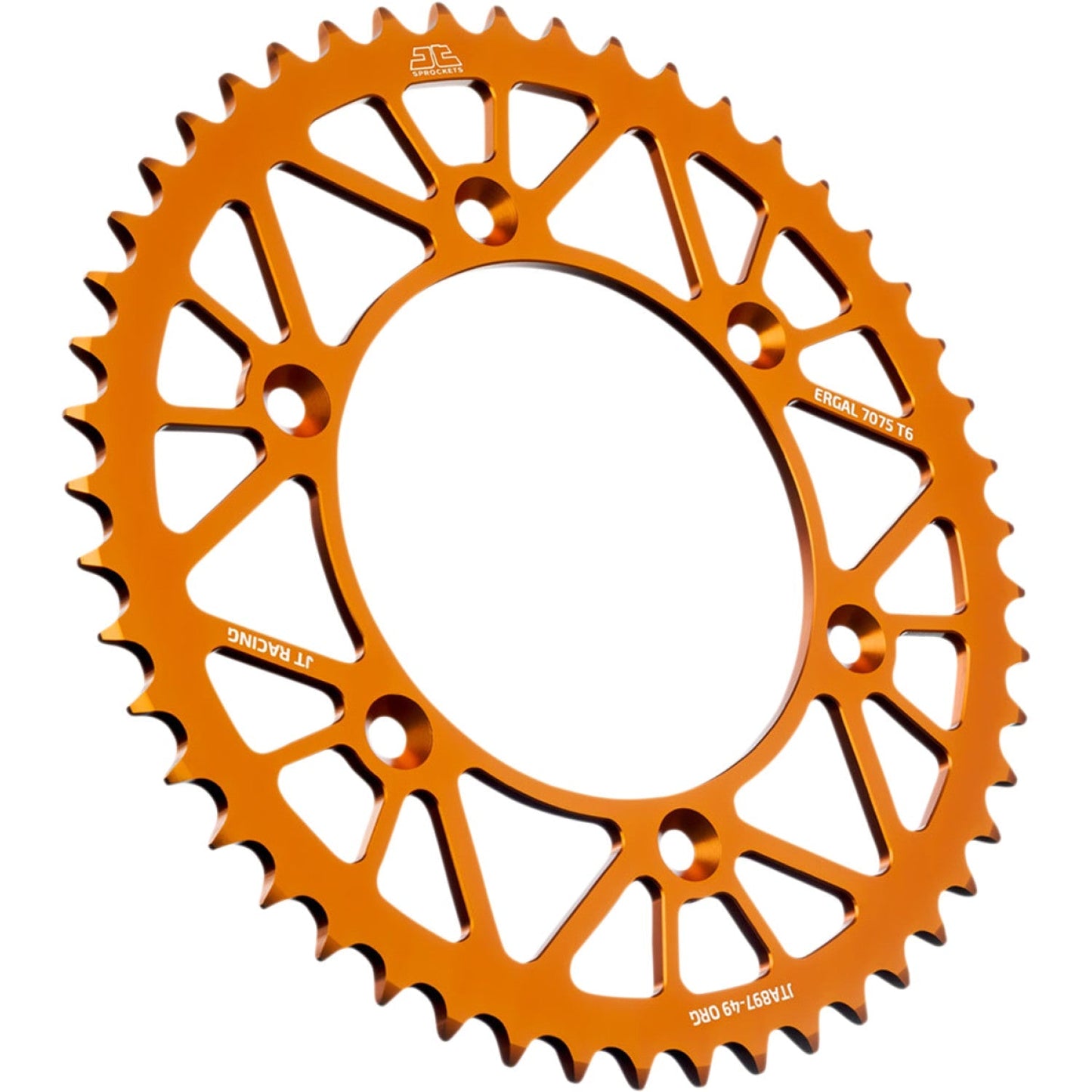 JT SPROCKETS Rear Sprocket - Orange - 49-Tooth JTA897.49ORG by JT Rear Sprockets Aluminum/Alloy