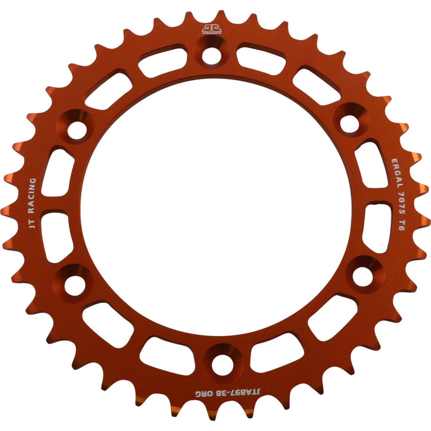 JT SPROCKETS Rear Sprocket - Orange - 38 Tooth JTA897.38ORG by JT Rear Sprockets Aluminum/Alloy