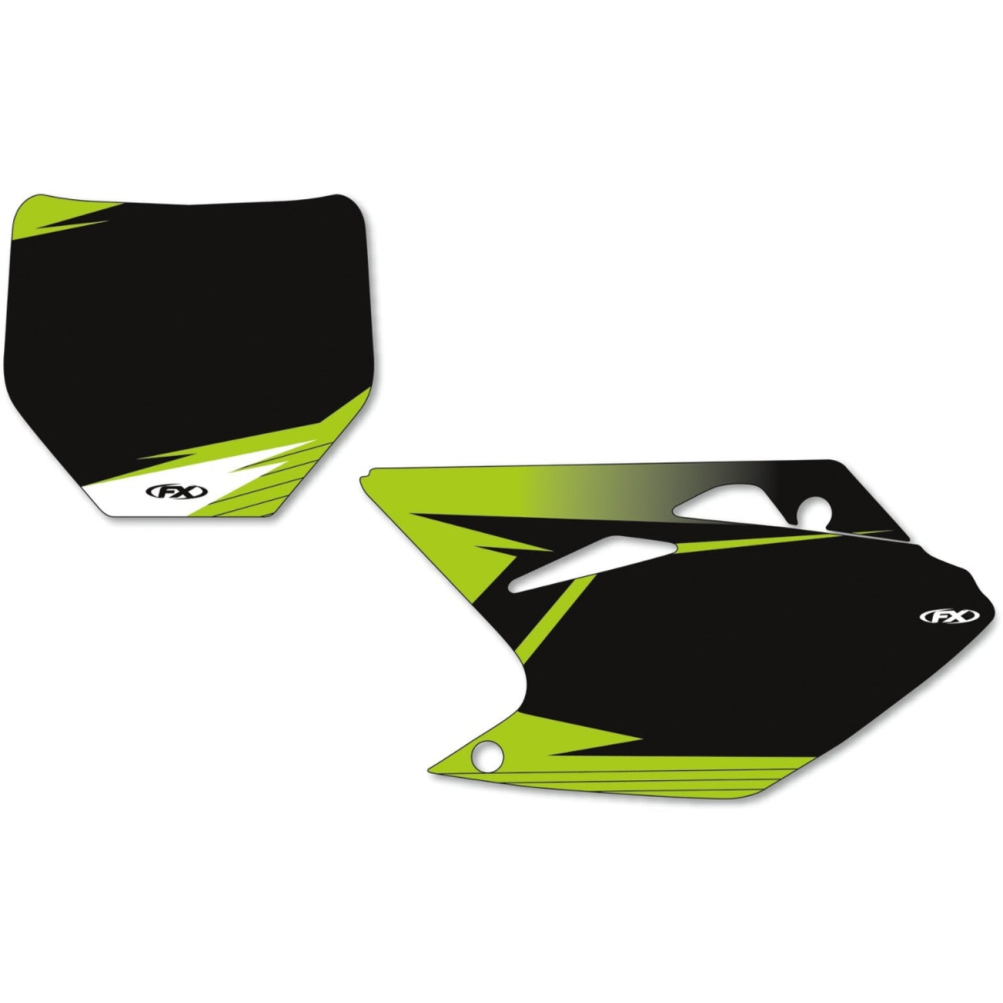 FACTORY EFFEX Graphic Number Plates - Black/Green - KX450F 12-64124