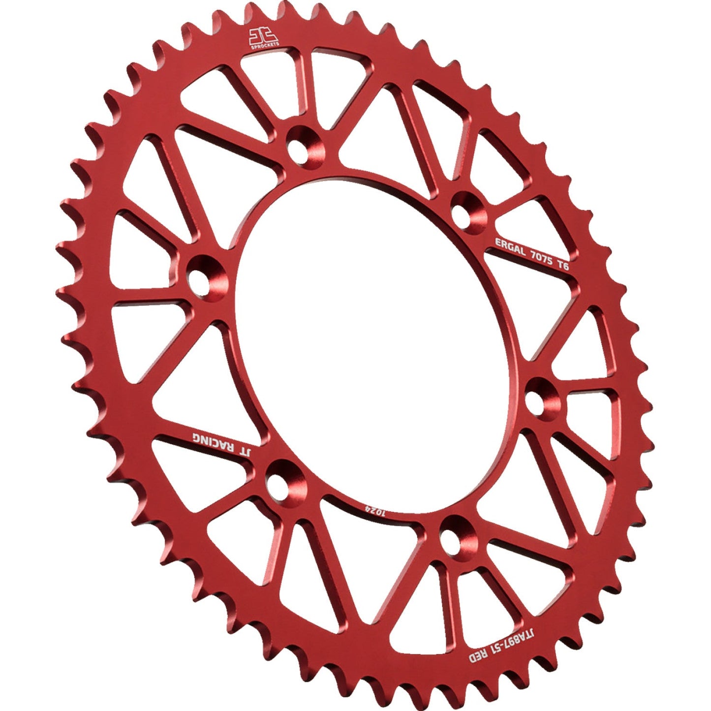 JT SPROCKETS Rear Sprocket - Aluminum - 51 Tooth - Red - Gas Gas/Husqvarna/Husaberg/KTM JTA897.51RED by JT Rear Sprockets Aluminum/Alloy
