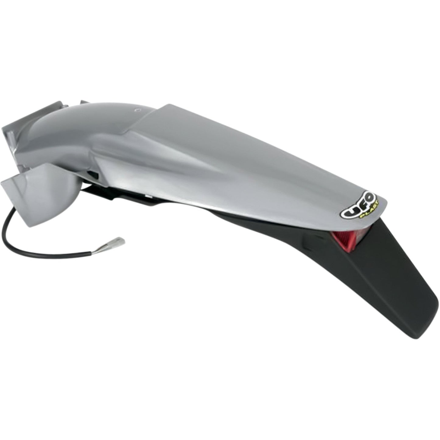 UFO Enduro Rear Fender with Light - Silver/Black KT03043340