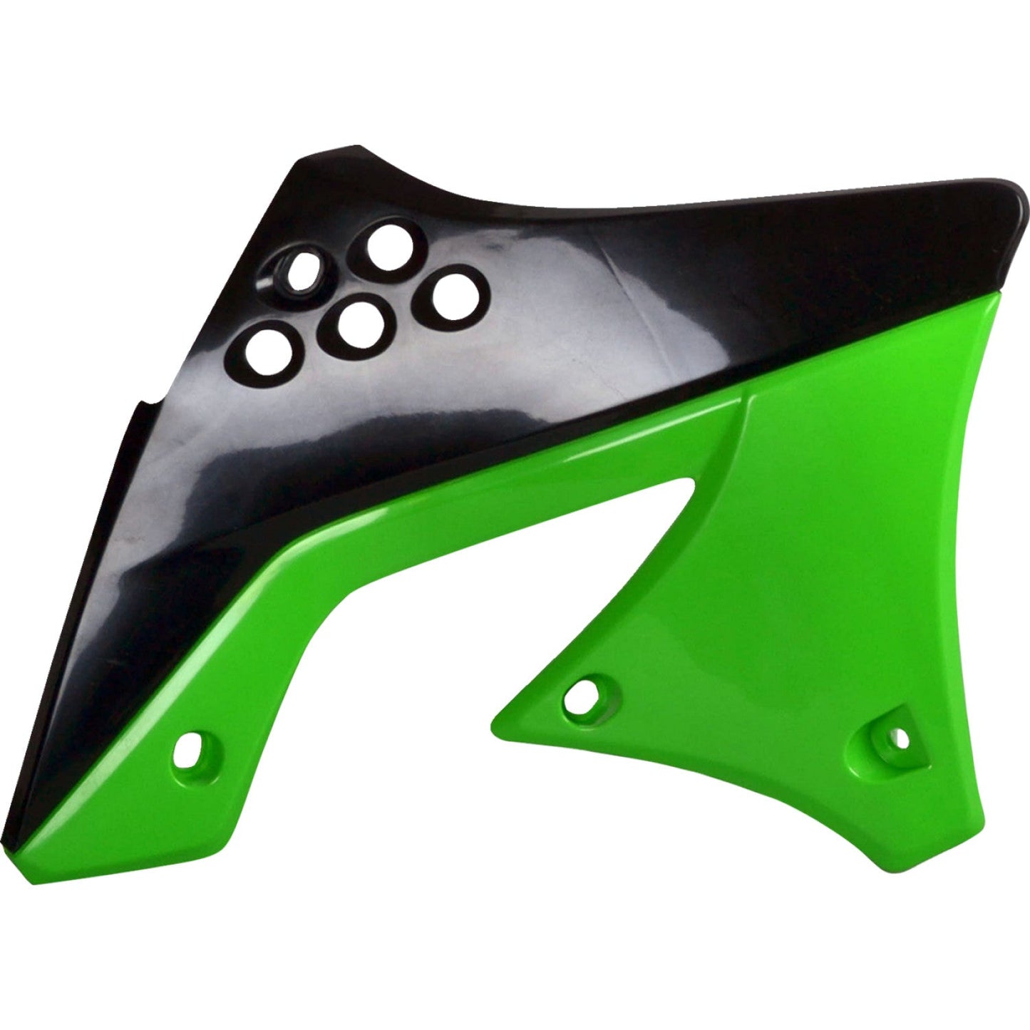 POLISPORT Radiator Cover - '09/ '11 OEM Black/Green - KX 250F 8412800004 by Polisport