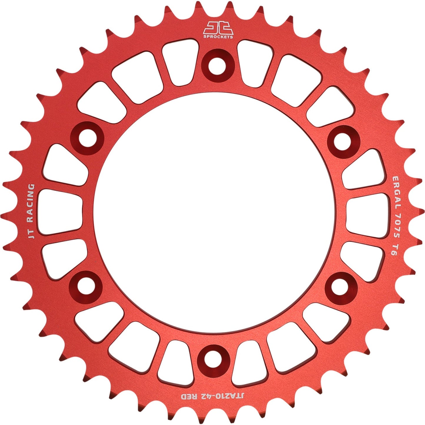 JT SPROCKETS Rear Sprocket - Honda - Red - 42 Tooth JTA210.42RED by JT Rear Sprockets Aluminum/Alloy