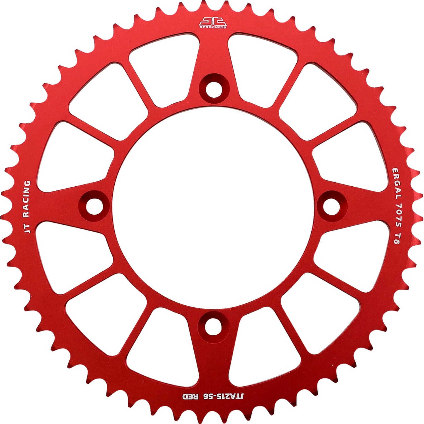 JT SPROCKETS Rear Sprocket - Honda - Red - 56 Tooth JTA215.56RED by JT Rear Sprockets Aluminum/Alloy