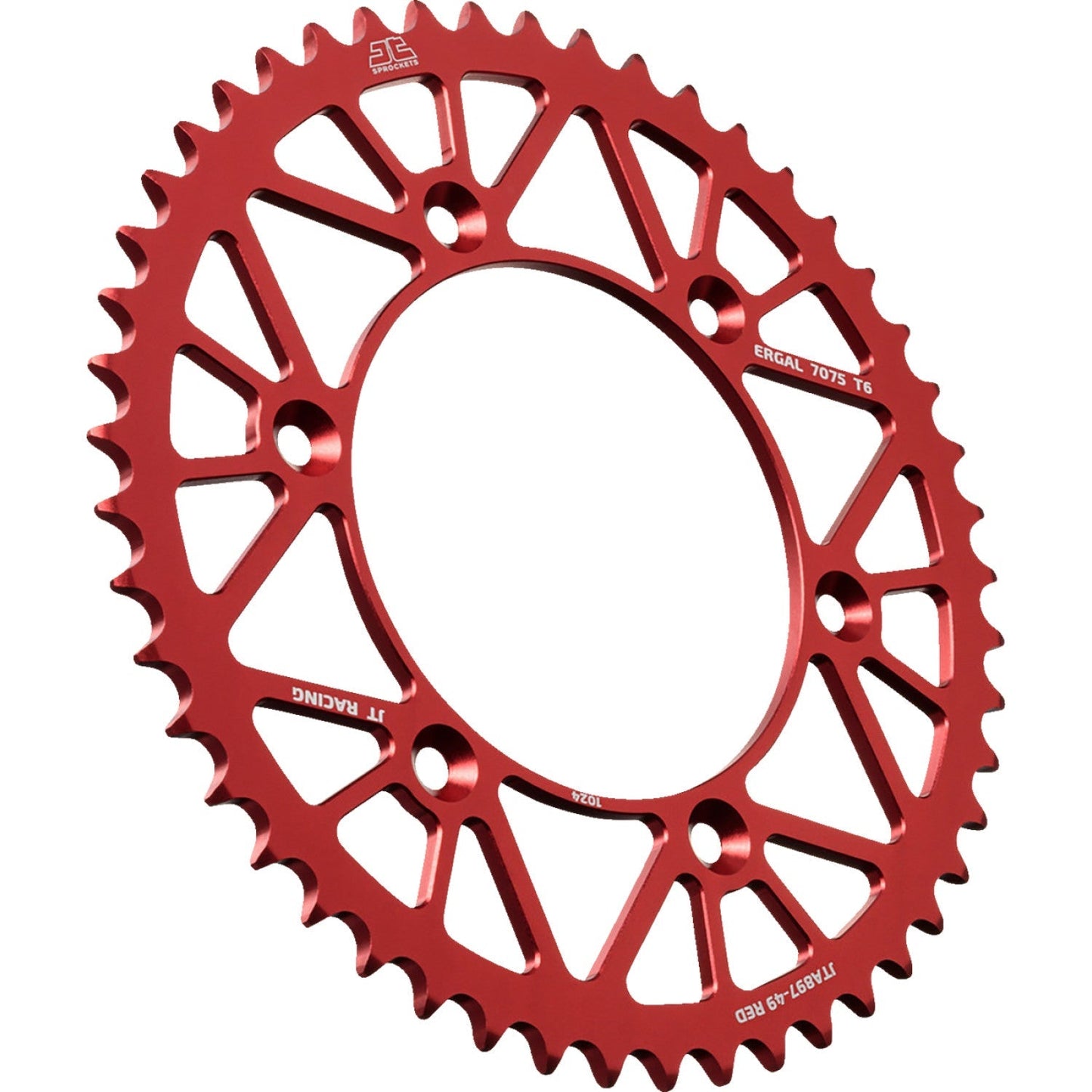 JT SPROCKETS Rear Sprocket - Aluminum - 49 Tooth - Red - Gas Gas/Husqvarna/Husaberg/KTM JTA897.49RED by JT Rear Sprockets Aluminum/Alloy