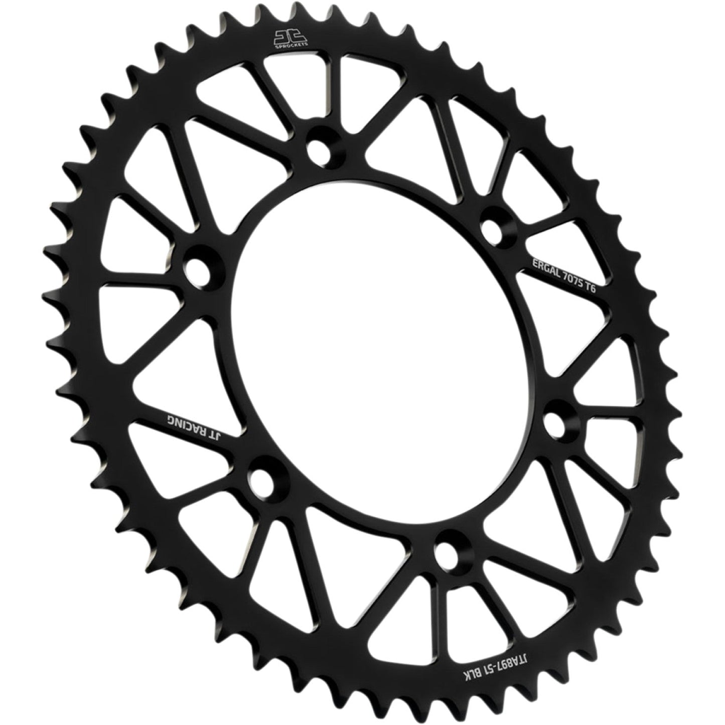 JT SPROCKETS Rear Sprocket - Black - 51-Tooth JTA897.51BLK by JT Rear Sprockets Aluminum/Alloy