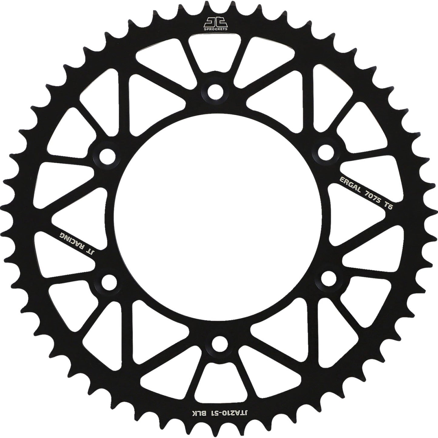 JT SPROCKETS Rear Sprocket - Honda - Black - 51 Tooth JTA210.51BLK by JT Rear Sprockets Aluminum/Alloy
