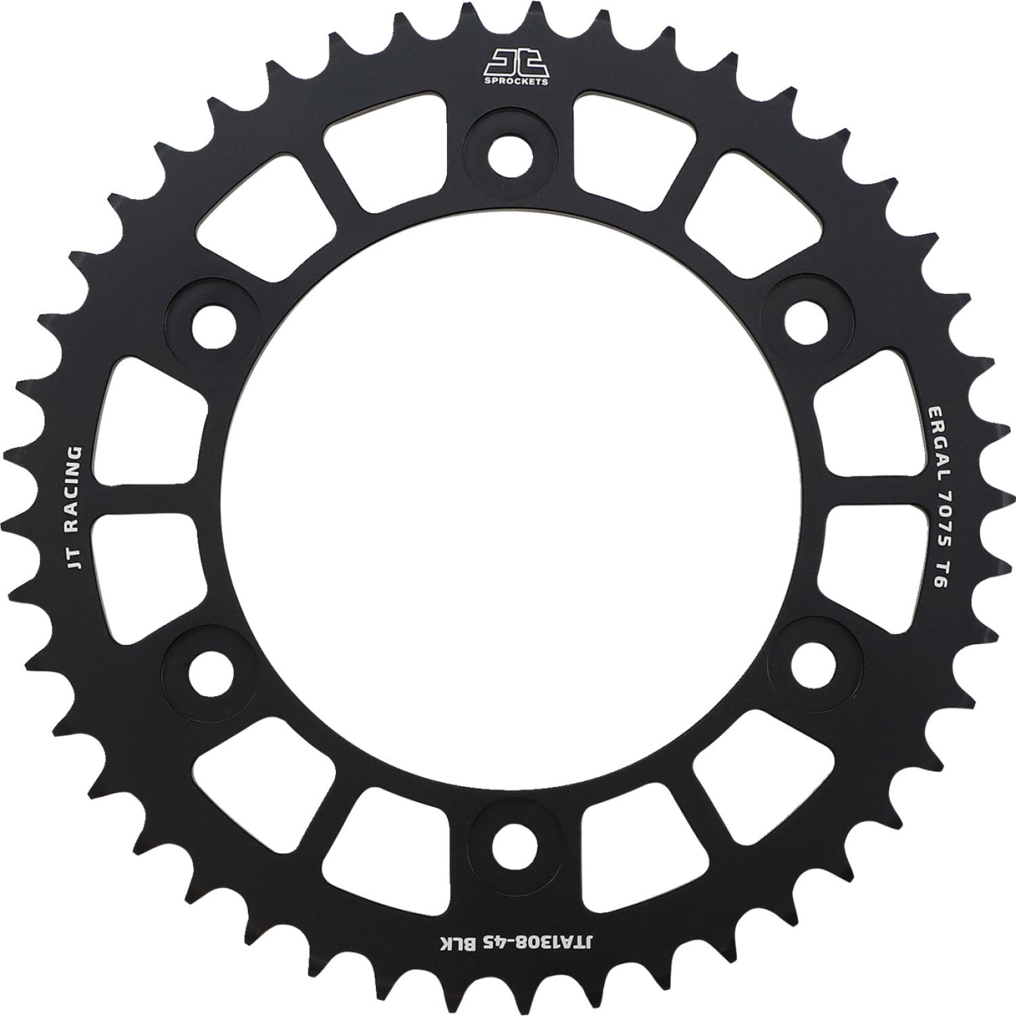 JT SPROCKETS Rear Sprocket - Honda - Black - 45 Tooth JTA1308.45BLK by JT Rear Sprockets Aluminum/Alloy
