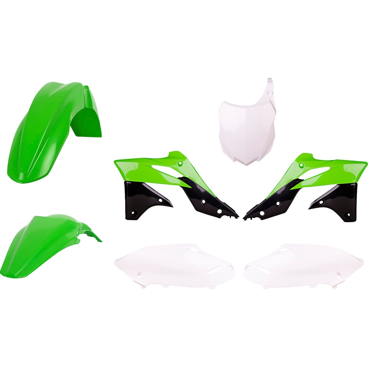POLISPORT Body Kit - Complete - OEM Green/White/Black - KX 250F 90695 by Polisport