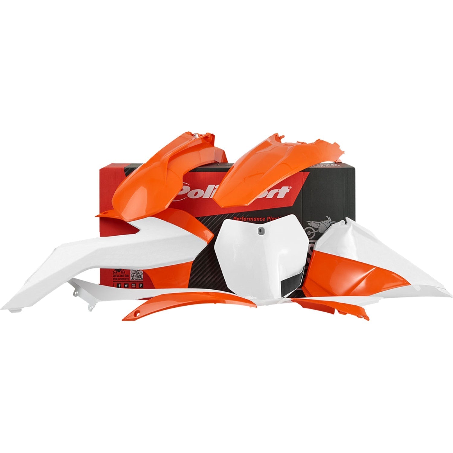 POLISPORT Body Kit - '15 OEM Orange/White - SX/SX-F/XC 90638 by Polisport