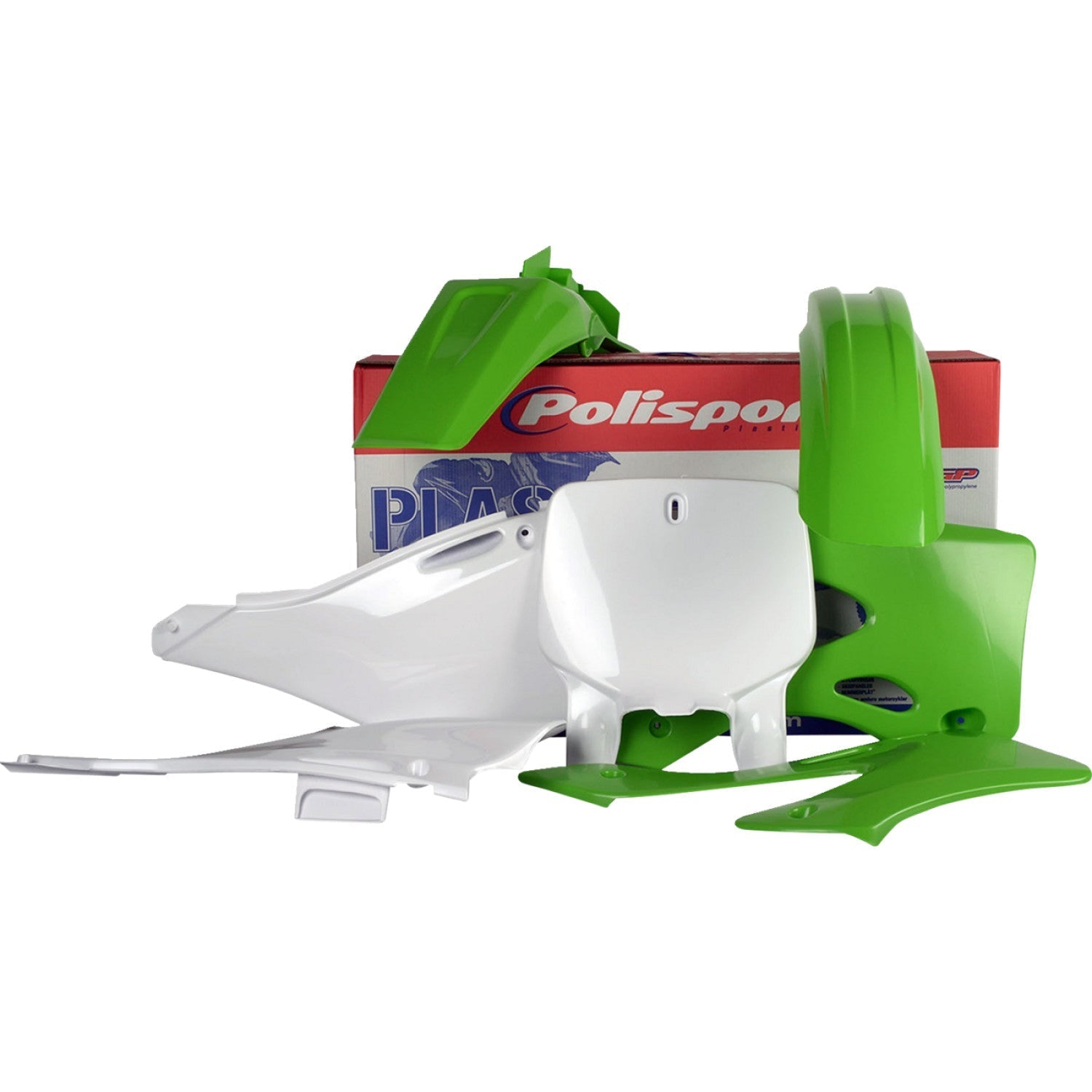 POLISPORT Body Kit - Complete - OEM Green/White - KX 125/250 90089 by Polisport