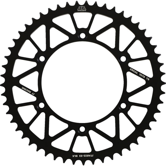 JT SPROCKETS Rear Sprocket - 520 - Black - 53 Tooth JTA822.53BLK by JT Rear Sprockets   Aluminum/Alloy
