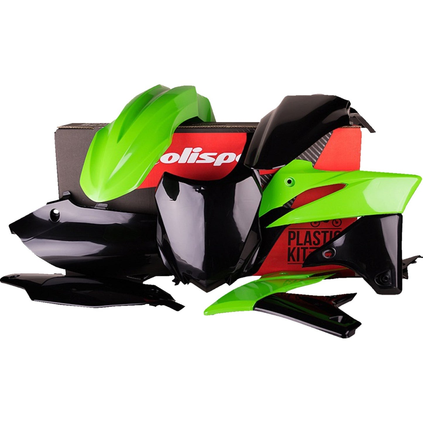 POLISPORT Body Kit - Complete - '13 OEM Green/Black - KX 250F 90542 by Polisport