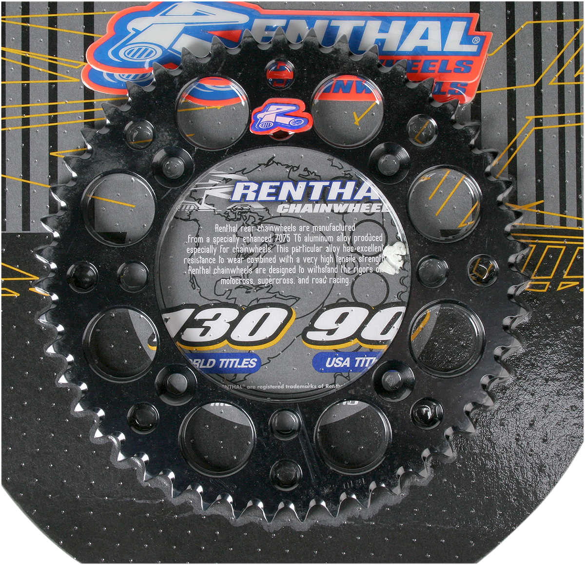 Renthal Sprocket - Black - 48 Tooth 121U-428-48GPBK