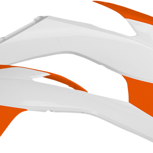 ACERBIS Radiator Shrouds - White/Orange 2314251088