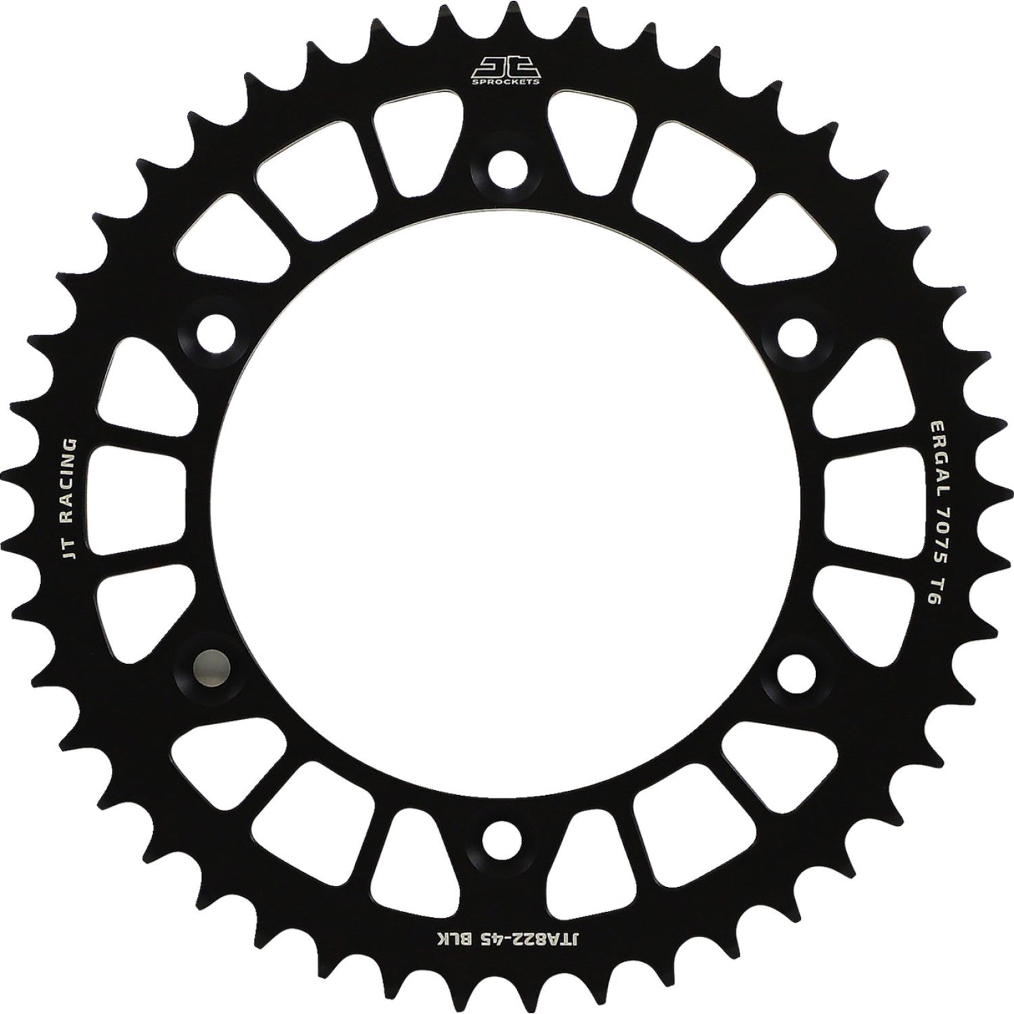JT SPROCKETS Rear Sprocket - 520 - Black - 45 Tooth JTA822.45BLK by JT Rear Sprockets   Aluminum/Alloy