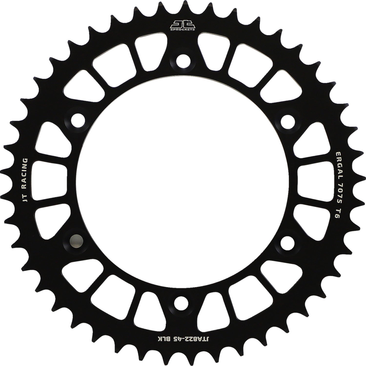 JT SPROCKETS Rear Sprocket - 520 - Black - 45 Tooth JTA822.45BLK by JT Rear Sprockets   Aluminum/Alloy