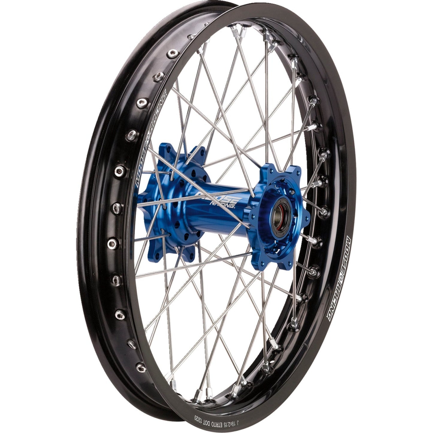 Moose Racing Wheel Assembly - SX-1 - Complete - Rear - Black Wheel/Blue Hub - 18x2.15 - Yamaha YR-21518-BKBU