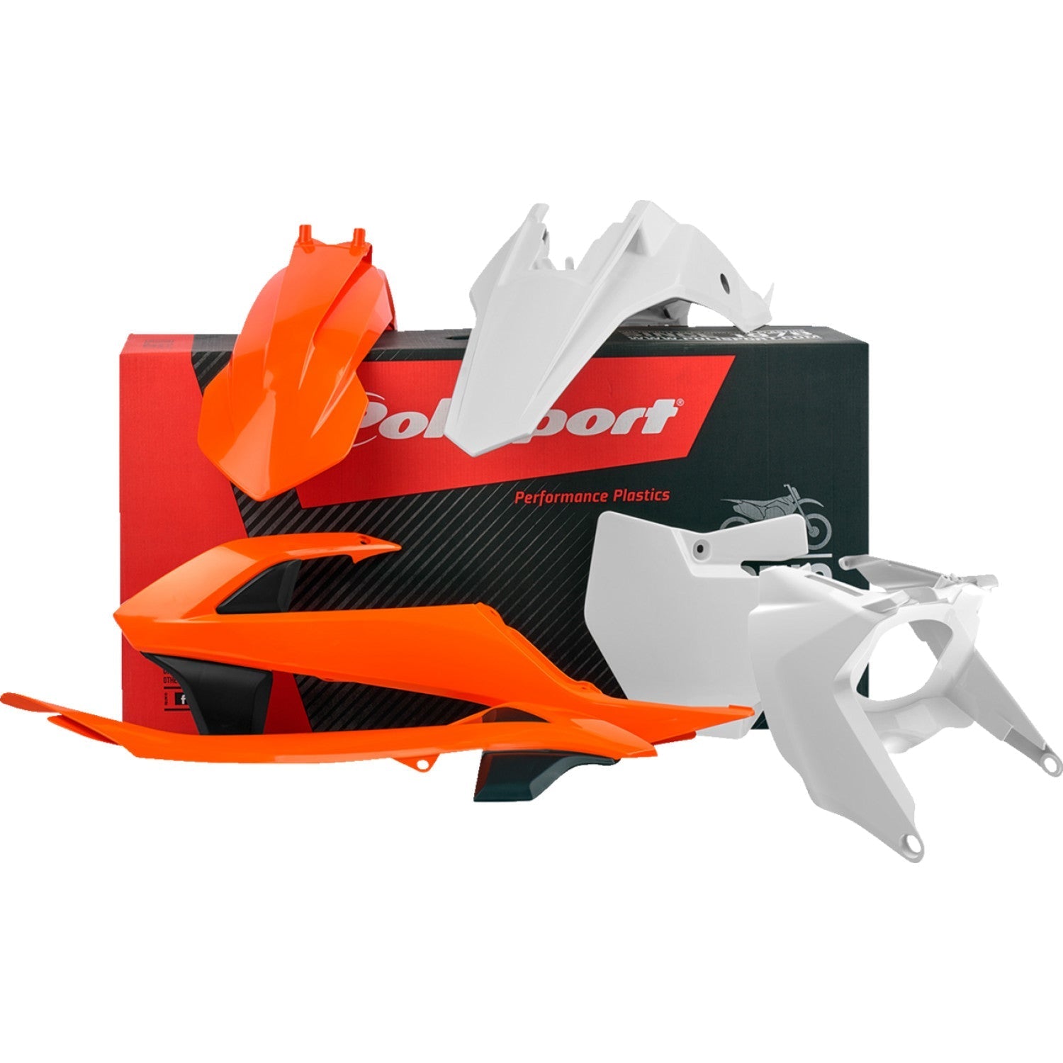 POLISPORT Body Kit - With Air Box - '16 OEM Orange/White - SX 65 90682 by Polisport