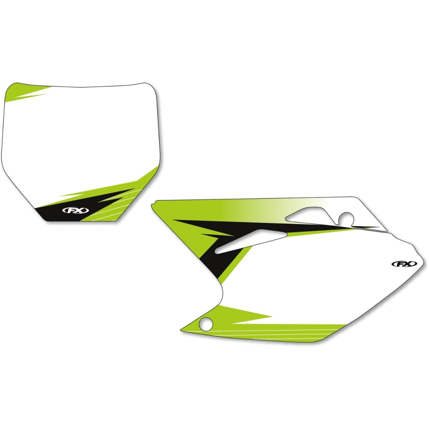 FACTORY EFFEX Graphic Number Plates - White/Green - KX250F 12-64122