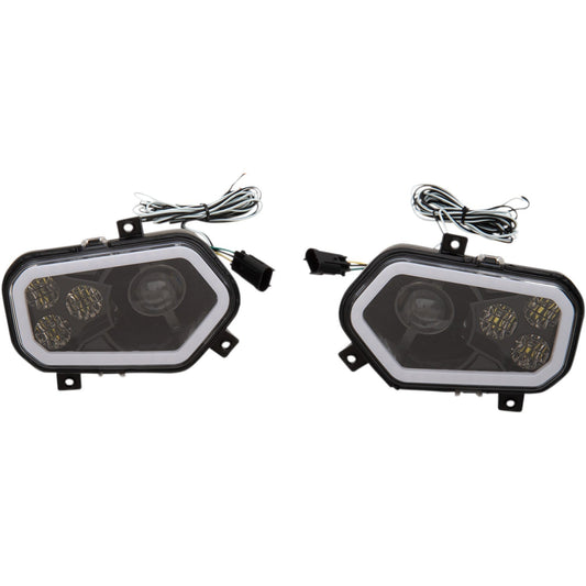 Moose Utility LED Headlight - RZR800/900 - Black 100-3373-PU | Headlight Group