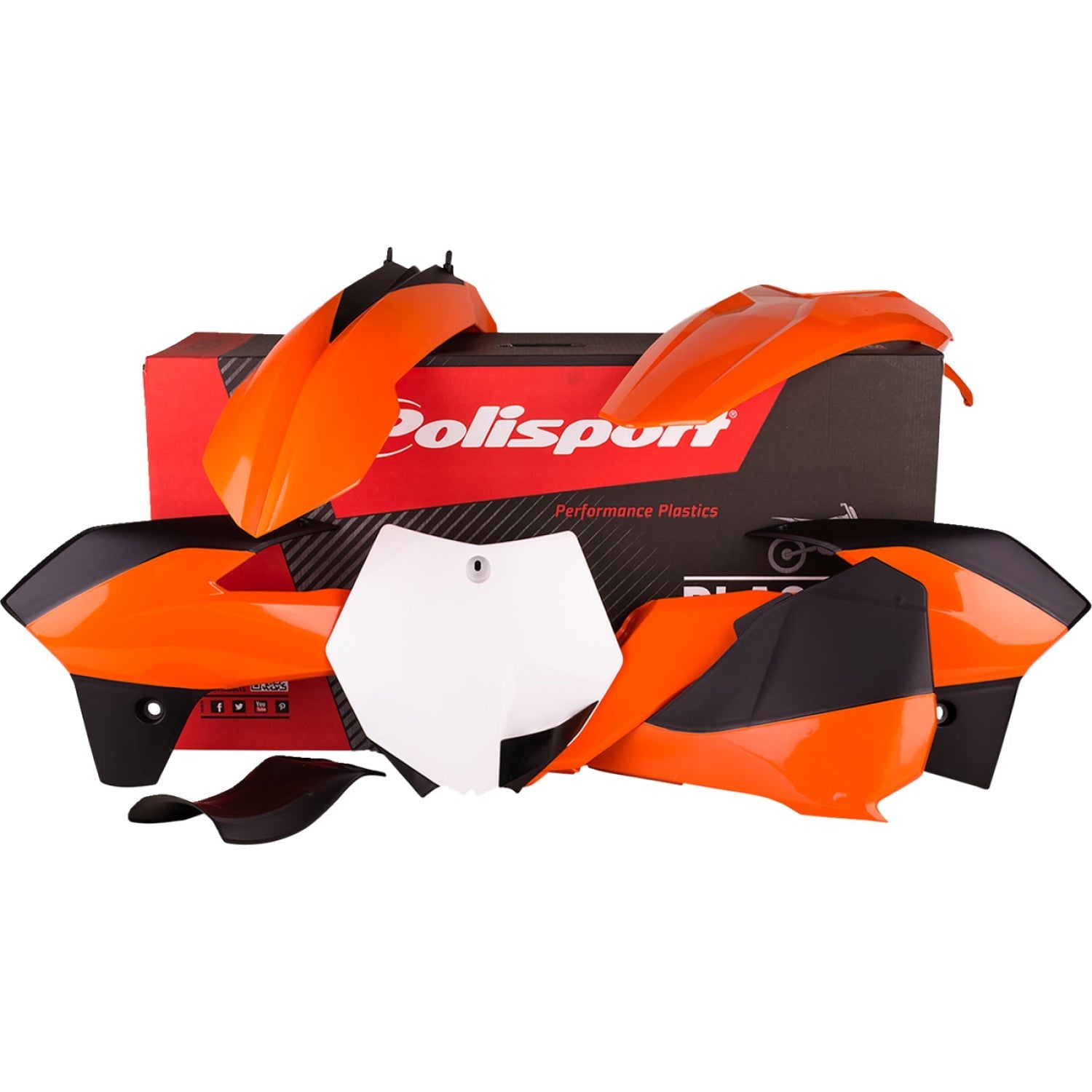POLISPORT Body Kit - '13 - '14 OEM Orange/White/Black - SX 85 90555 by Polisport