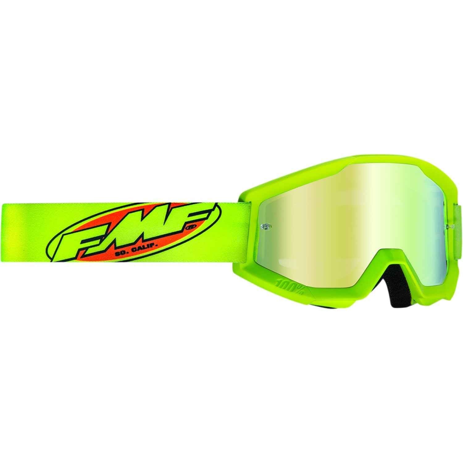 FMF Youth PowerCore Goggles - Core - Yellow - Gold Mirror F-50055-00003
