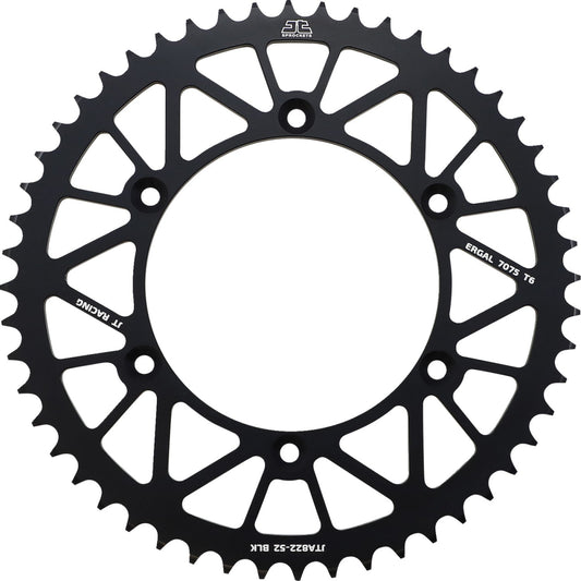 JT SPROCKETS Rear Sprocket - Black - 52 Tooth JTA822.52BLK by JT Rear Sprockets   Aluminum/Alloy