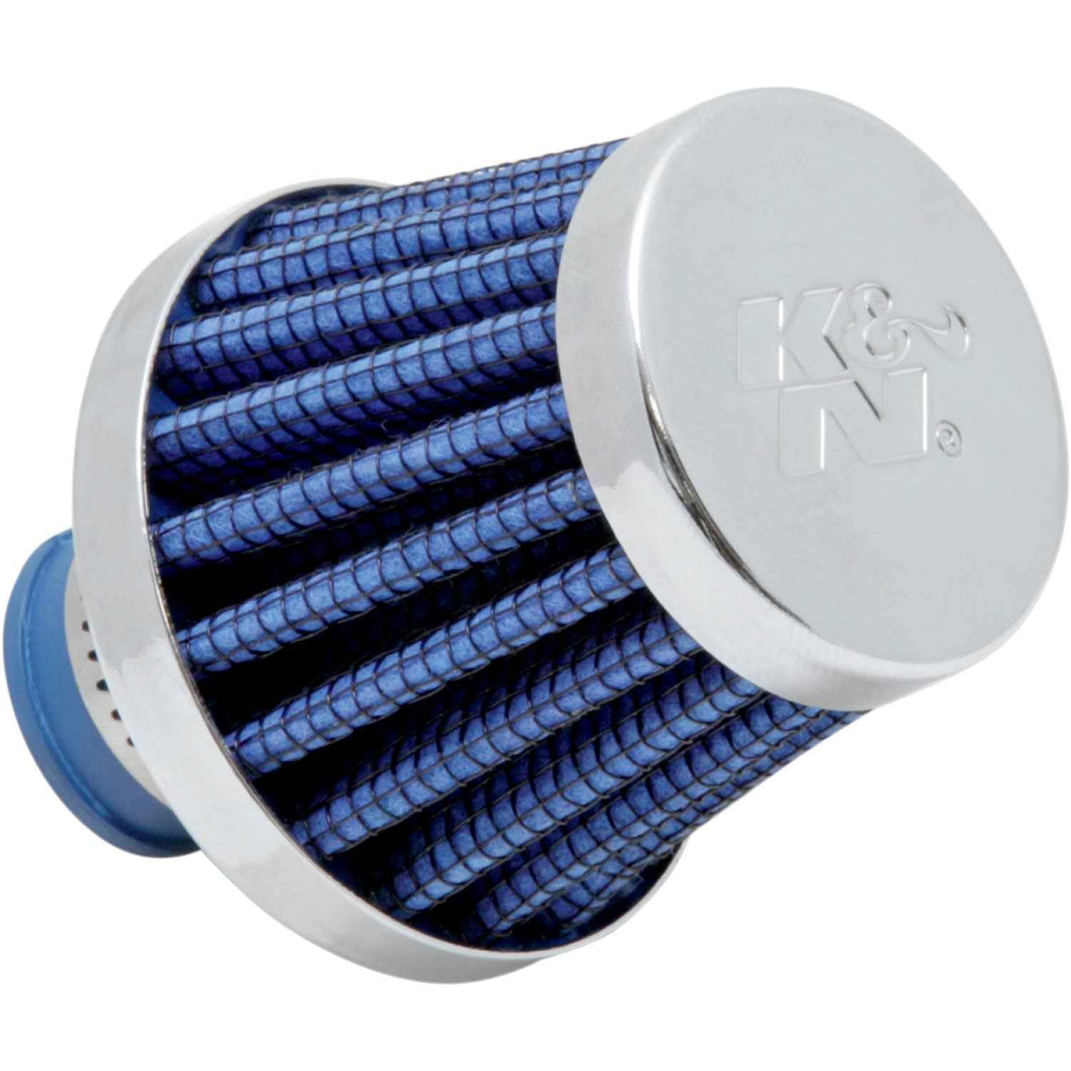 K & N Rubber Base Crankcase Vent Filter - Blue - 3/8" ID 62-1600BL