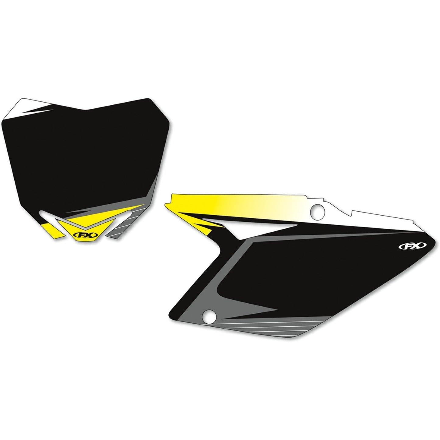 Factory Effex Graphic Number Plates - Black/Yellow - RMZ250 12-64420