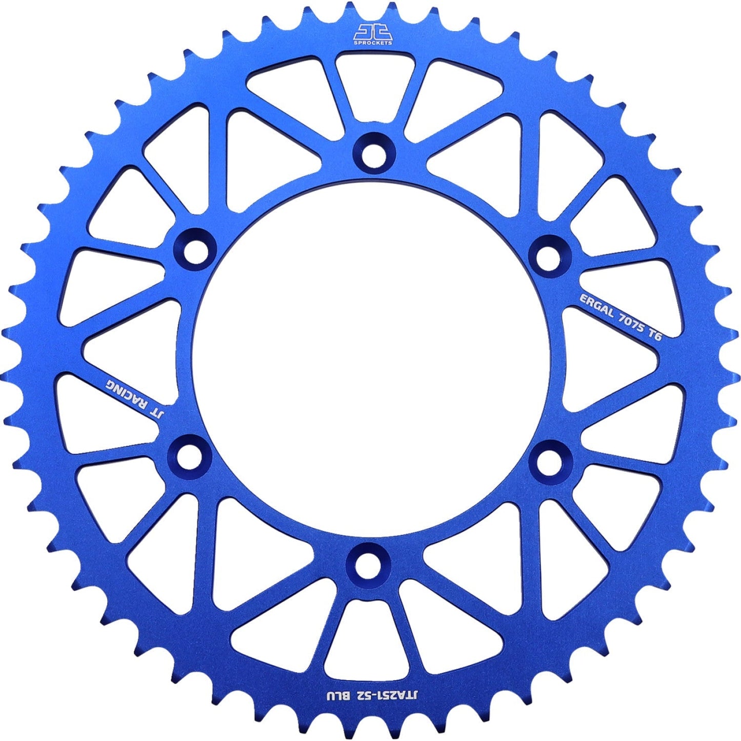 JT SPROCKETS Rear Sprocket - Yamaha - Blue - 52 Tooth JTA251.52BLU by JT Rear Sprockets   Aluminum/Alloy