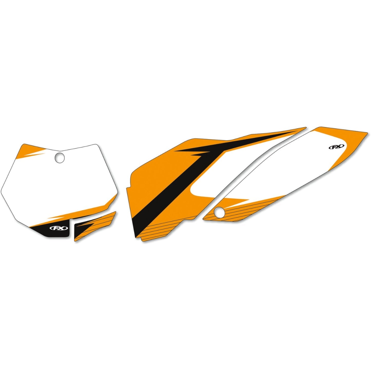FACTORY EFFEX Graphic Number Plates - White/Orange - KTM 14-64524