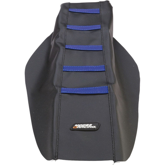 Moose Racing Ribbed Seat Cover - Black Cover/Blue Ribs - Yamaha YZF25014-332RT