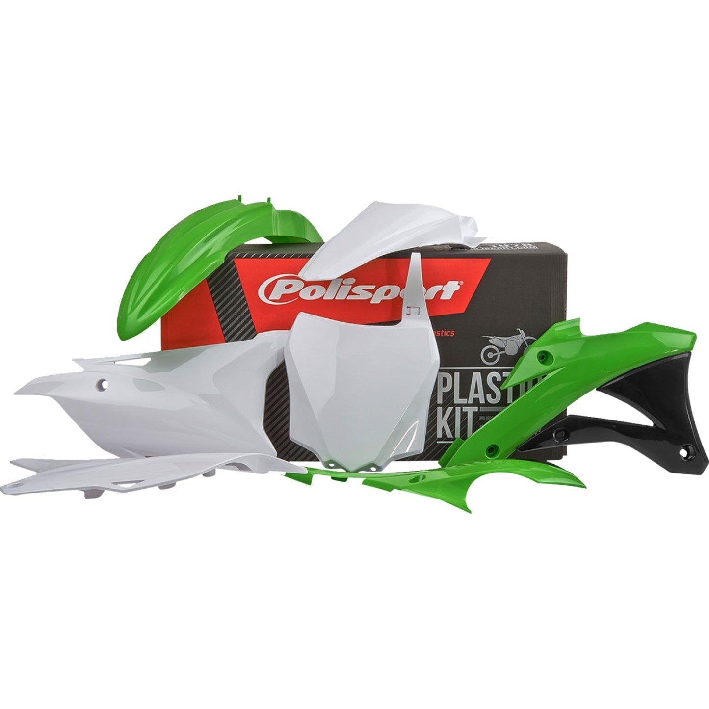 POLISPORT Body Kit - Complete - '14 - '15 OEM Green/White/Black - KX 85 90632 by Polisport