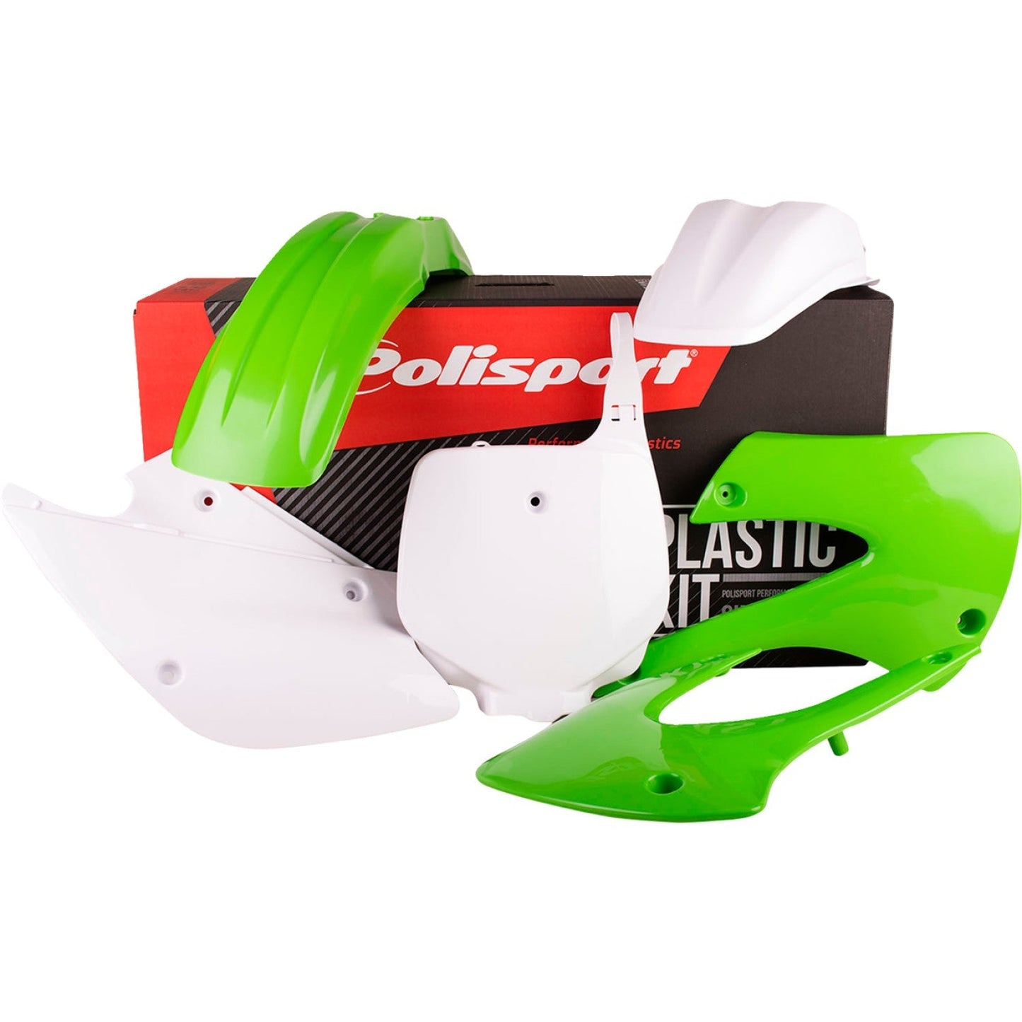 POLISPORT Body Kit - Complete - OEM Green/White - KX 85 90541 by Polisport