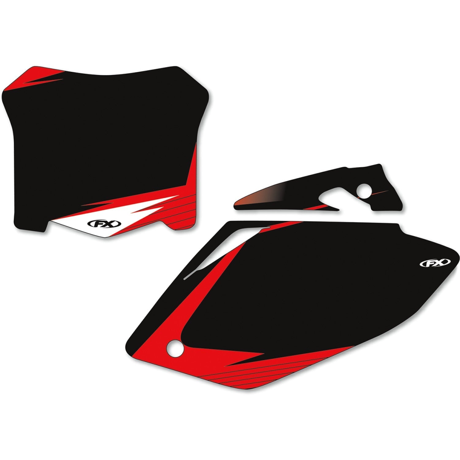 FACTORY EFFEX Graphic Number Plates - Black/Red - CRF250R 12-64320