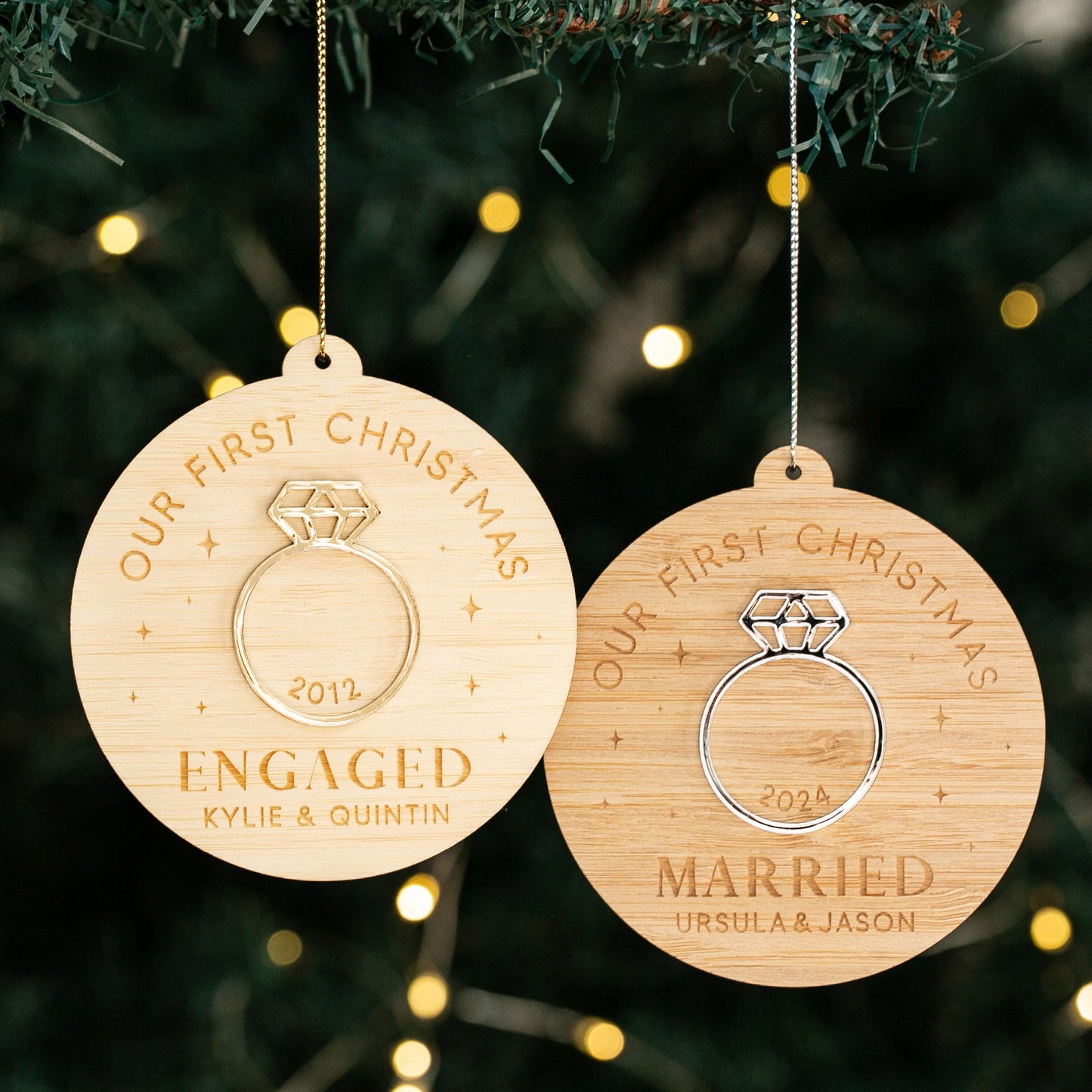 Diamond Ring Christmas Bauble